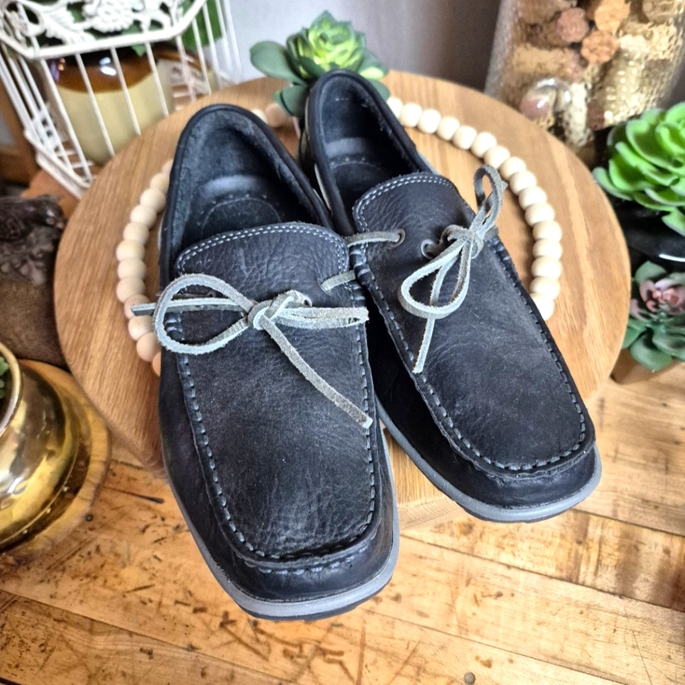 ❤️‍🔥 L.L. Bean Genuine Leather Men's Size 7 Medium Black Moccasin Loafers